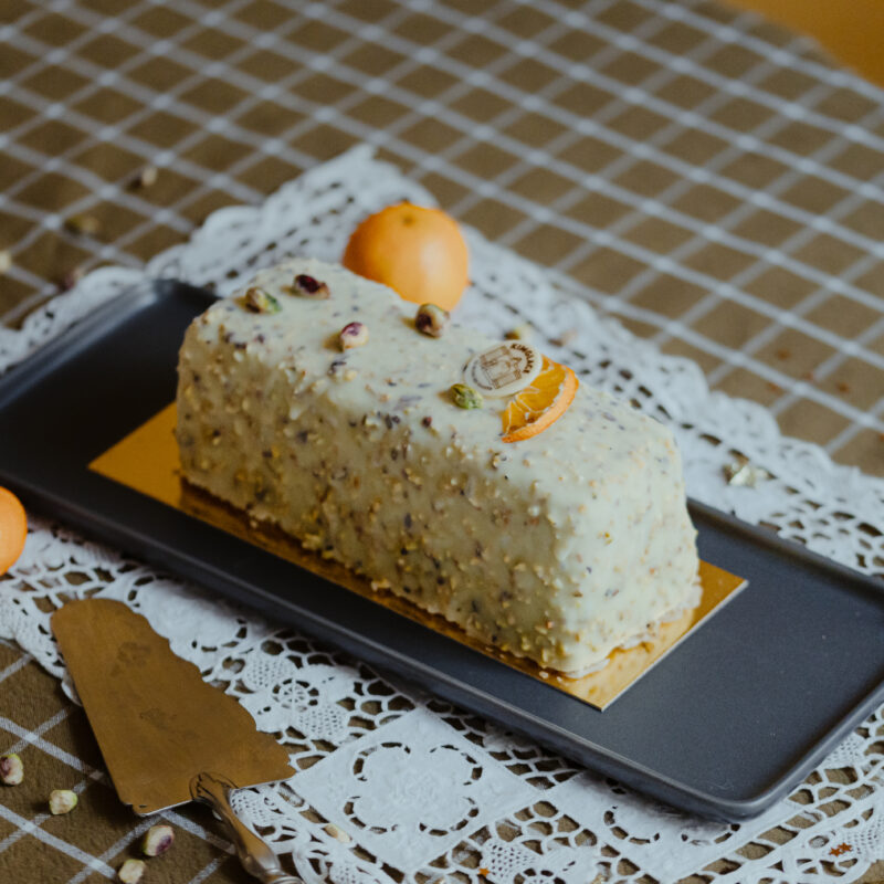 Bûche de Noël Pistache Clémentine